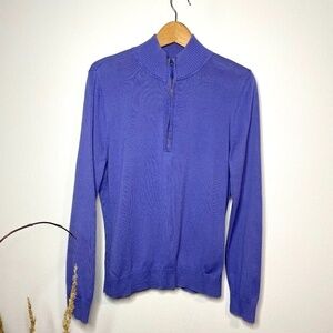 Foxcroft Fitted 1/4 Zip Purple Knit Sweater
